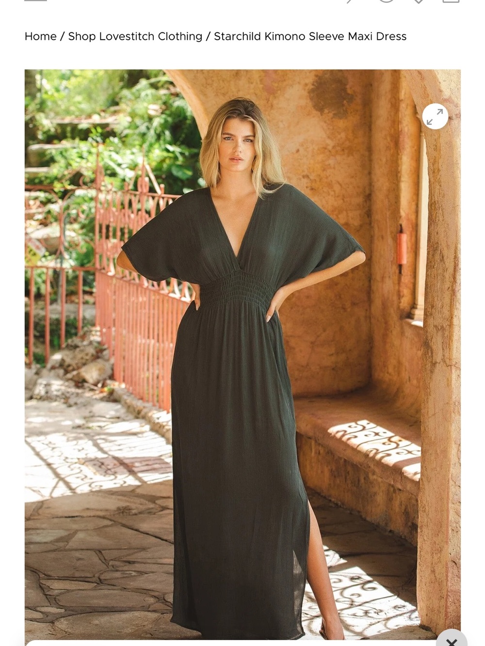 lovestitch Black Textured Starchild Kimono Maxi Dress boho summer - Picture 2 of 7